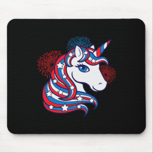 Patriotic Unicorn 4th Of July Shirt For Girls Amer Mouse Mat
