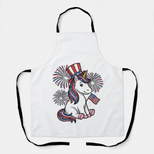 Patriotic Unicorn Fireworks Shirt Design_1 Apron