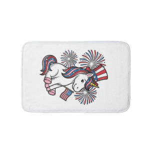 Patriotic Unicorn Fireworks Shirt Design_1 Bath Mat