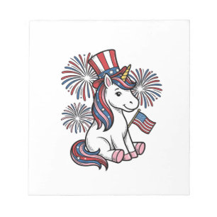 Patriotic Unicorn Fireworks Shirt Design_1 Notepad