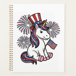 Patriotic Unicorn Fireworks Shirt Design_1 Planner