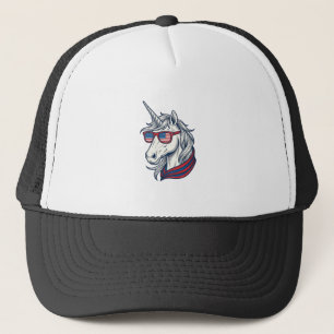 Patriotic Unicorn Flag Sunglasses Vintage Vector_1 Trucker Hat