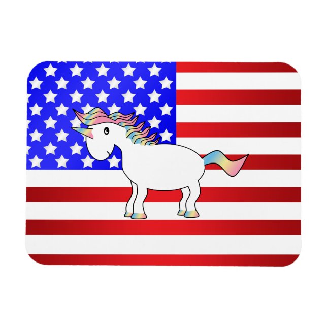 Patriotic unicorn magnet (Horizontal)