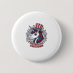 Patriotic Unicorn Vintage Engraving Graphic_1 6 Cm Round Badge
