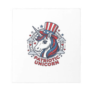 Patriotic Unicorn Vintage Engraving Graphic_1 Notepad