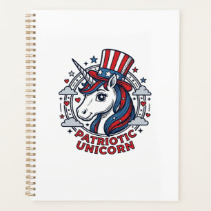 Patriotic Unicorn Vintage Engraving Graphic_1 Planner