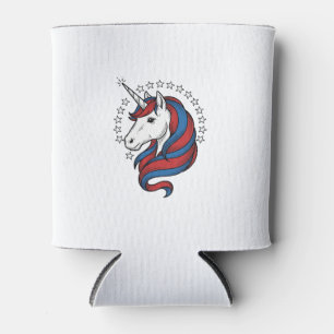 Patriotic Unicorn Vintage Engraving Vector Design_ Can Cooler