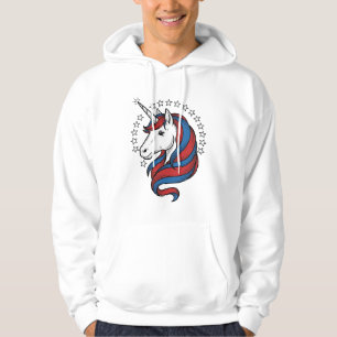 Patriotic Unicorn Vintage Engraving Vector Design_ Hoodie
