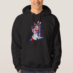Patriotic Unicorns American Flag Happy 4th Of July Hoodie