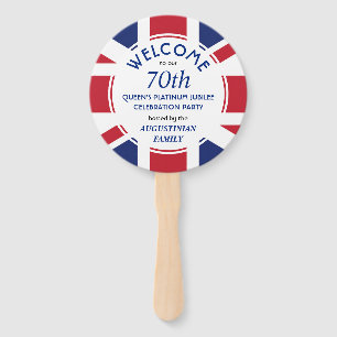 Patriotic UNION JACK 70th Queens Platinum Jubilee Hand Fan