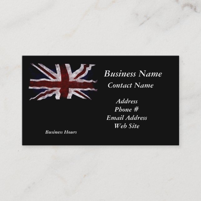Patriotic Union Jack UK Union Flag Business Cards (Front)