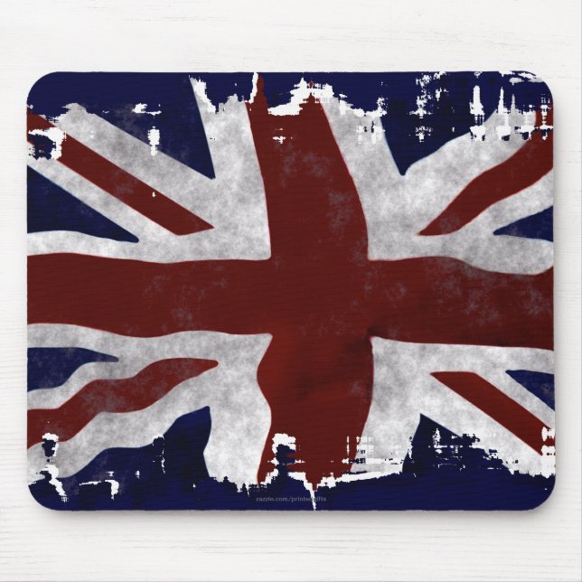 Patriotic Union Jack, UK Union Flag Mouse Mat (Front)