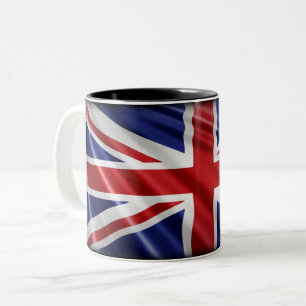 Patriotic, Union Jack, Union Flag, British Flag Two-Tone Coffee Mug
