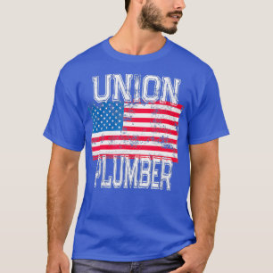 Patriotic Union Plumber  Vintage Worker Laborer T-Shirt