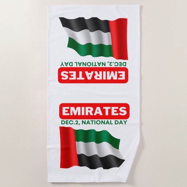 Patriotic United Arab Emirates Flag Beach Towel (Front)