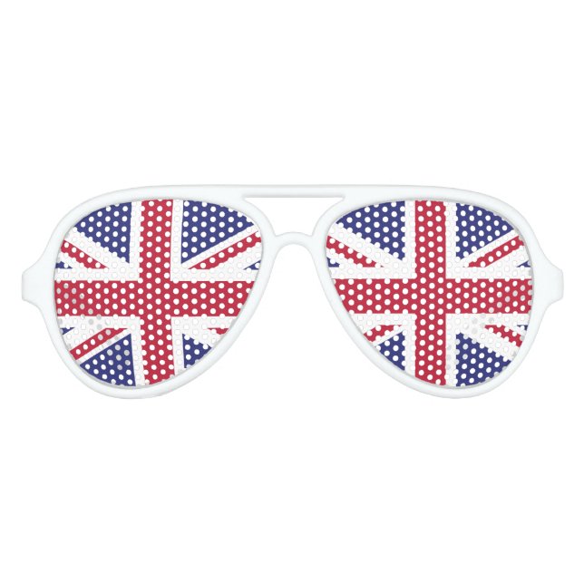 Patriotic United Kingdom Flag Aviator Sunglasses (Front)