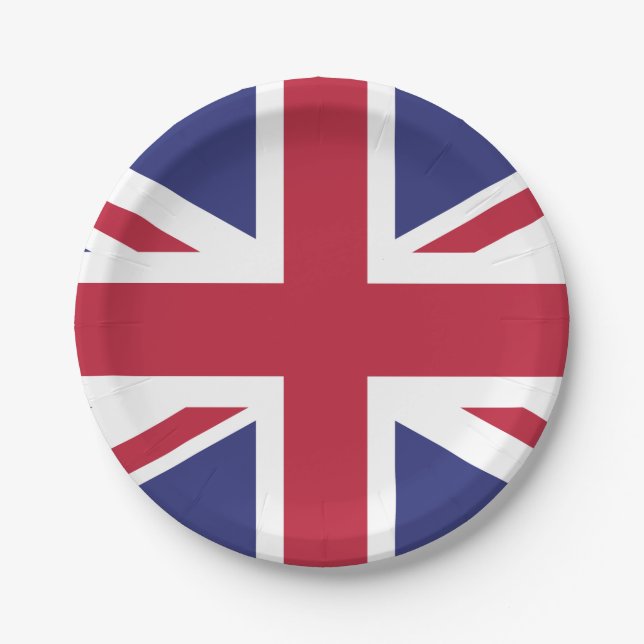 Patriotic United Kingdom Flag Paper Plate (Front)