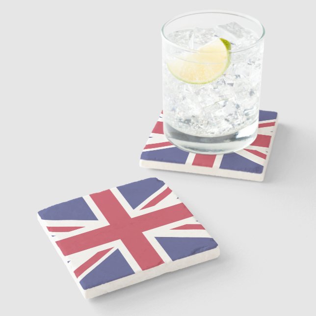 Patriotic United Kingdom Flag Stone Coaster (Side)