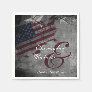 Patriotic United States American Flag Wedding Napkin