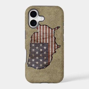 Patriotic United States burlap flag iphone 5 case