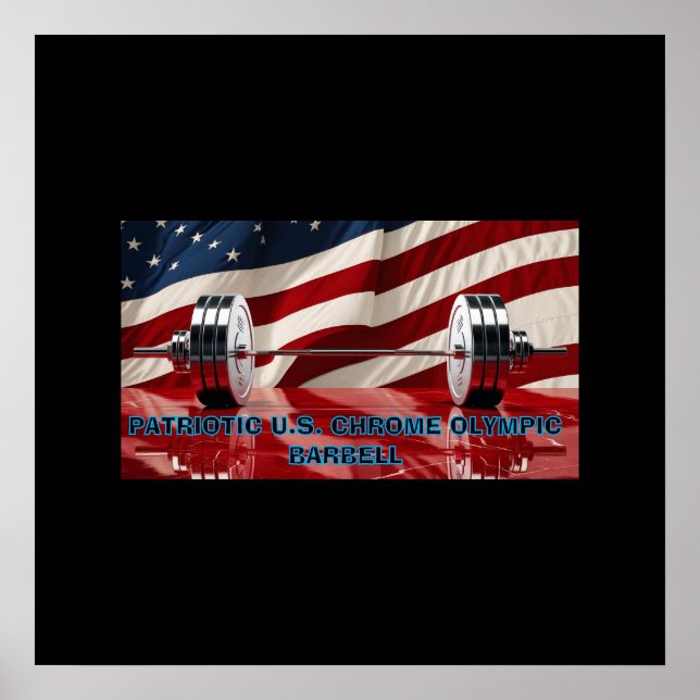 Patriotic United States Chrome Barbell Set Poster (Front)