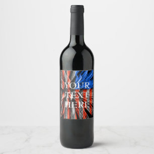 Patriotic United States Flag Wine Label