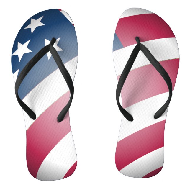 Patriotic United States of America Flag, Cool Flip Flops (Footbed)