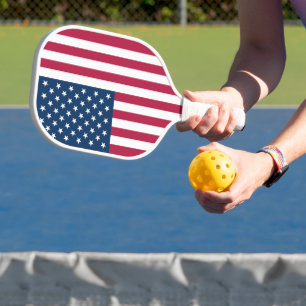 Patriotic United States of America USA flag Pickleball Paddle