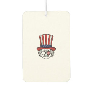 Patriotic Upside Down Top Hat Cartoon Face Vintage Car Air Freshener