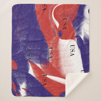 Patriotic Urban Patriotic USA Abstract Sherpa Blanket