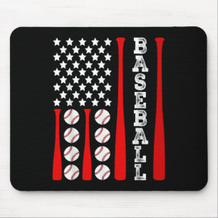 Patriotic Us American Baseball Flag - Vintage Base Mouse Mat