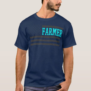 Patriotic US American Flag Design Farmer Flag T-Shirt