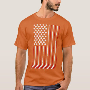 Patriotic US american hockey sticks and stars stri T-Shirt