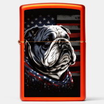 Patriotic US Bulldog- The American Flag