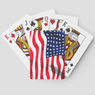 Patriotic US Flag American Flag Blue White Red Playing Cards