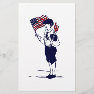 Patriotic US Flag and Fireworks Boy Flyer