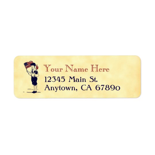 Patriotic US Flag and Fireworks Custom Address Return Address Label