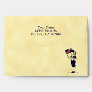 Patriotic US Flag and Fireworks Custom Envelope