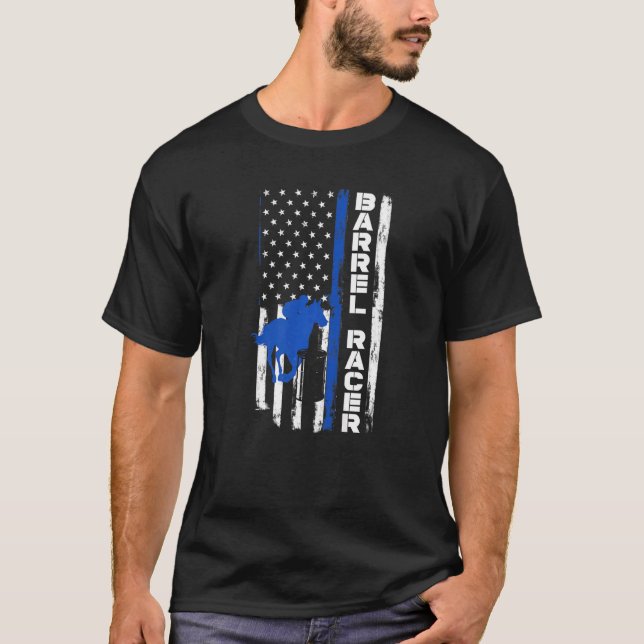 Patriotic US Flag Barrel Racer Barrel Racing     1 T-Shirt (Front)