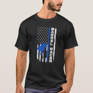 Patriotic US Flag Barrel Racer Barrel Racing     1 T-Shirt