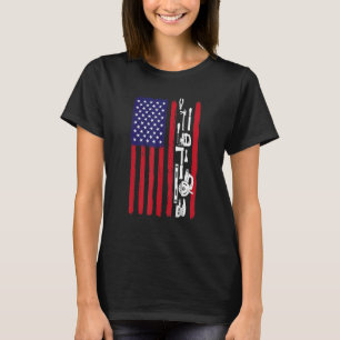 Patriotic US Flag Carpenter Woodworker   Carpenter T-Shirt