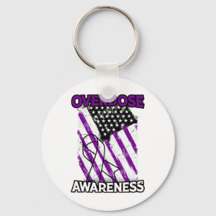 Patriotic Us Flag Drug Overdose Opioid Overdose Aw Key Ring