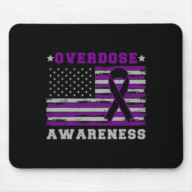 Patriotic US Flag Drug Overdose Opioid Overdose Aw Mouse Mat (Front)