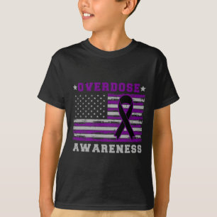Patriotic Us Flag Drug Overdose Opioid Overdose Aw T-Shirt