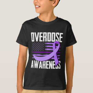 Patriotic US Flag Drug Overdose Opioid Overdose Aw T-Shirt