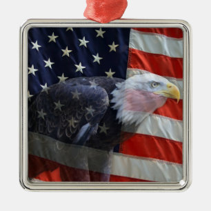 Patriotic US Flag Eagle Ornament