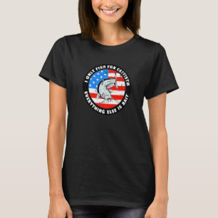 Patriotic Us Flag Fourth Of July Fishing Art Catfi T-Shirt