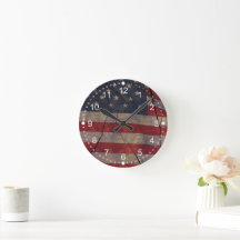 Patriotic US Flag Segment Over Rustic Cracked Wood