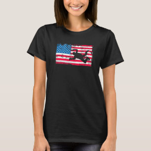 Patriotic Us Flag Skydiver Graphic Print T-Shirt