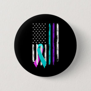 Patriotic Us Flag Support Suicide Prevention Aware 6 Cm Round Badge